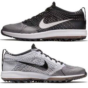 Nike Men's Flyknit Racer G Size 8 Nike Golf Shoes Sneaker Oreo